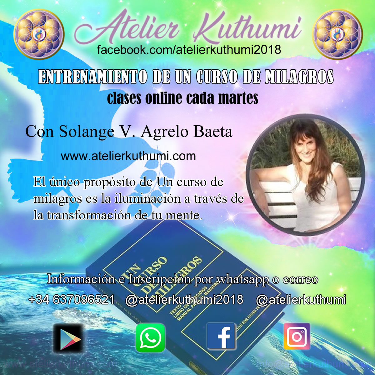 SOL ATELIER KUTHUMI FACEBOOK. TALLERES- taller mh 2023 - CURSO DE MILAGROS